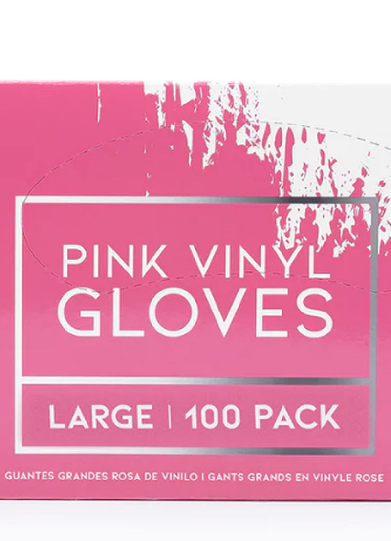 Colortrak Pink Vinyl Disposable Gloves - MEDIUM (100/pk) - non-latex, powder and odor free image number 0