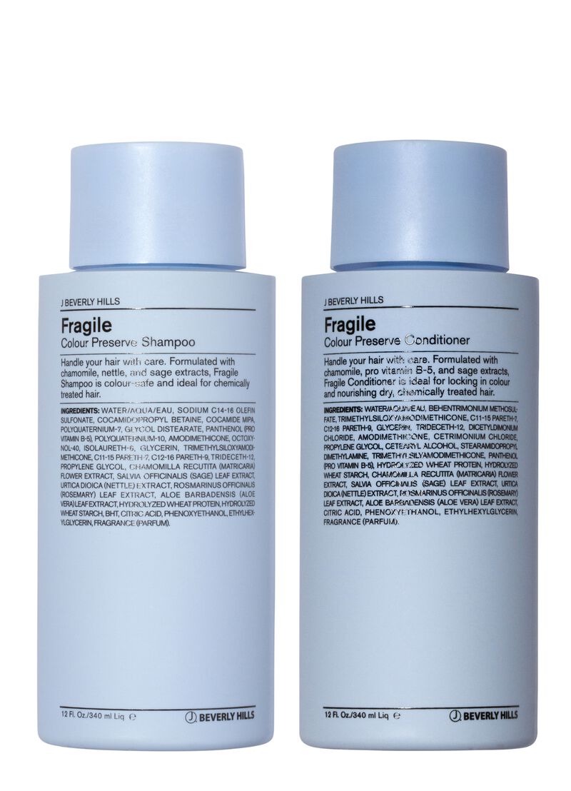 J BEVERLY HILLS SHAMPOO+CONDITIONER & FREE COSMETIC BAG - FRAGILE DUO image number 0