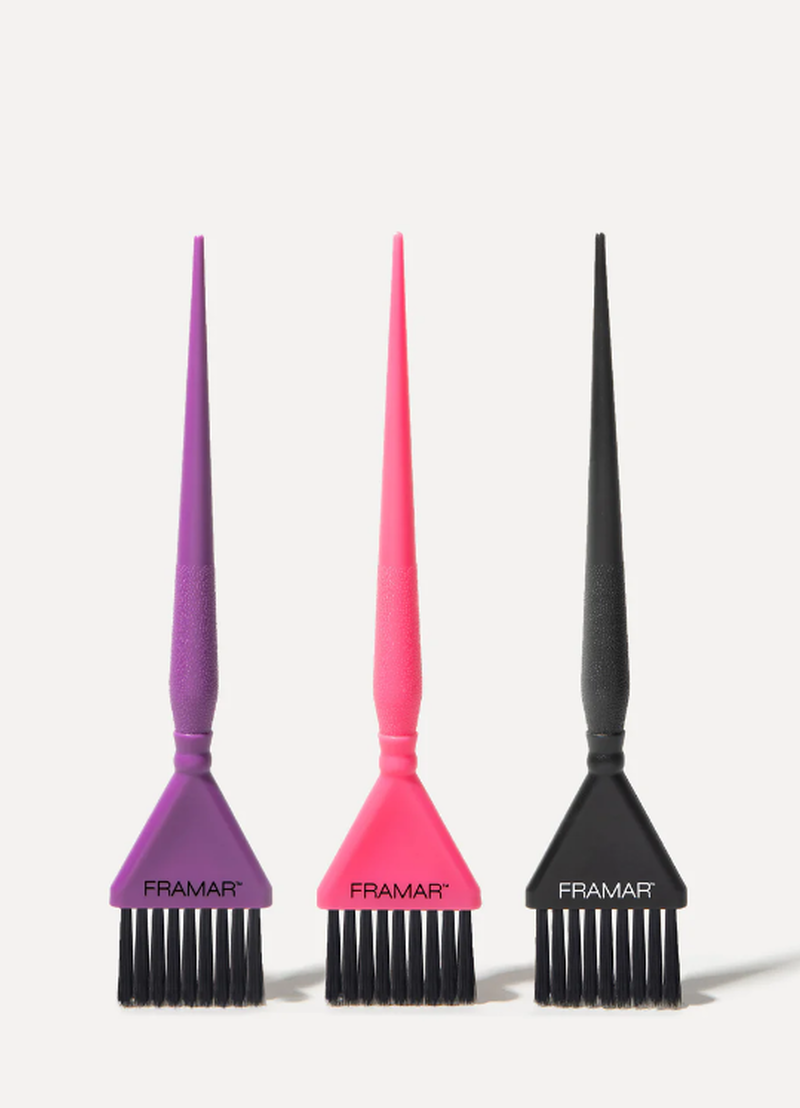 Framar Color Brushes 'Triple Threat' standard trio: black, pink, and purple (pack of 3) image number 0