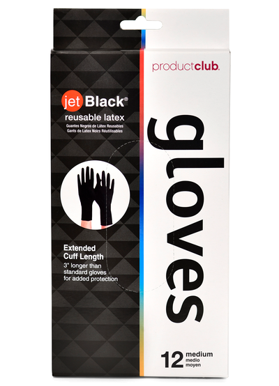 PRODUCT CLUB BLACK RE-USABLE GLOVES (12 COUNT)
