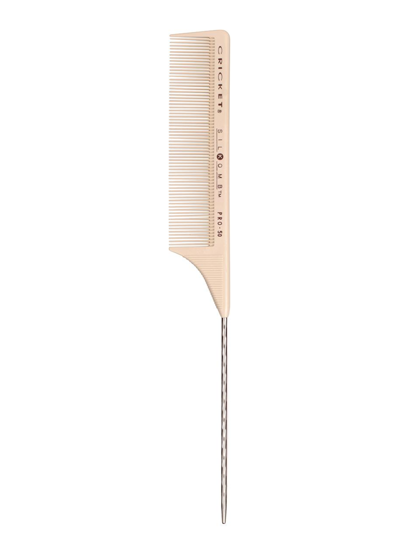 Cricket Silkomb #50 Fine Toothed Rattail Comb - METAL image number 0