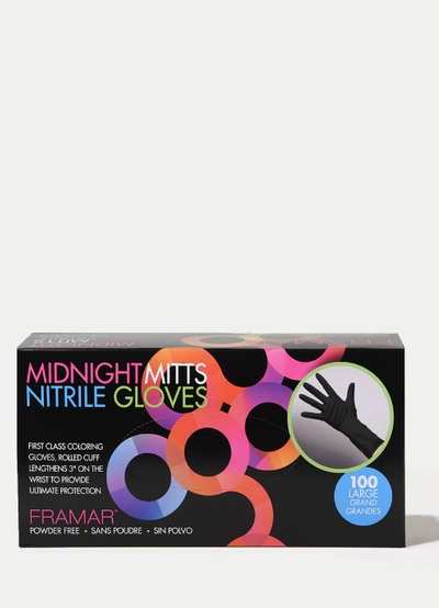 FRAMAR NITRILE GLOVES: MIDNIGHT MITTS GLOVES WITH 12' CUFF LENGTH (BOX OF 100)