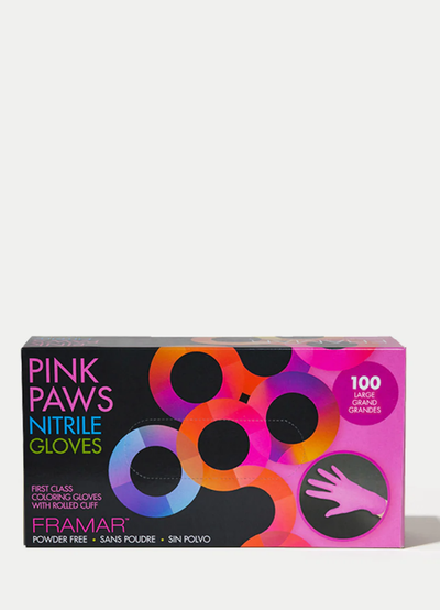 FRAMAR NITRILE GLOVES: PINK PAWS (BOX OF 100)